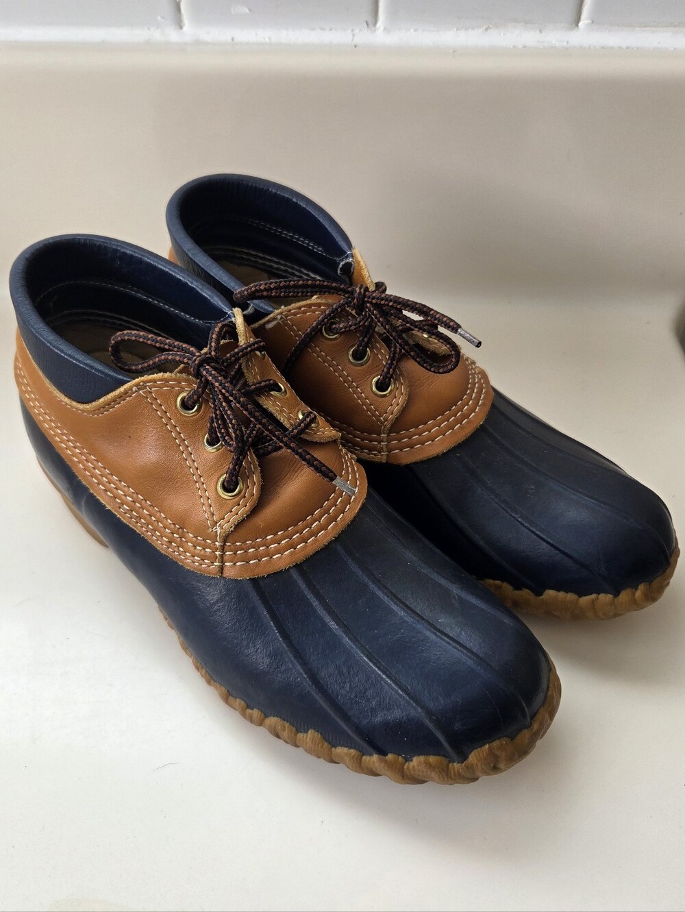 LL Bean Vintage Maine Hunting Shoes Womens Size 10 M Gumshoes Leather Upper